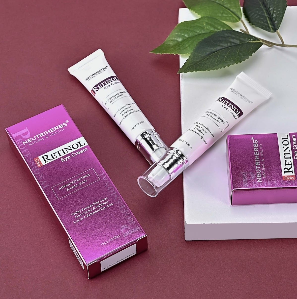 profesionalus retinolio akių kremas natūralūs ekstraktai