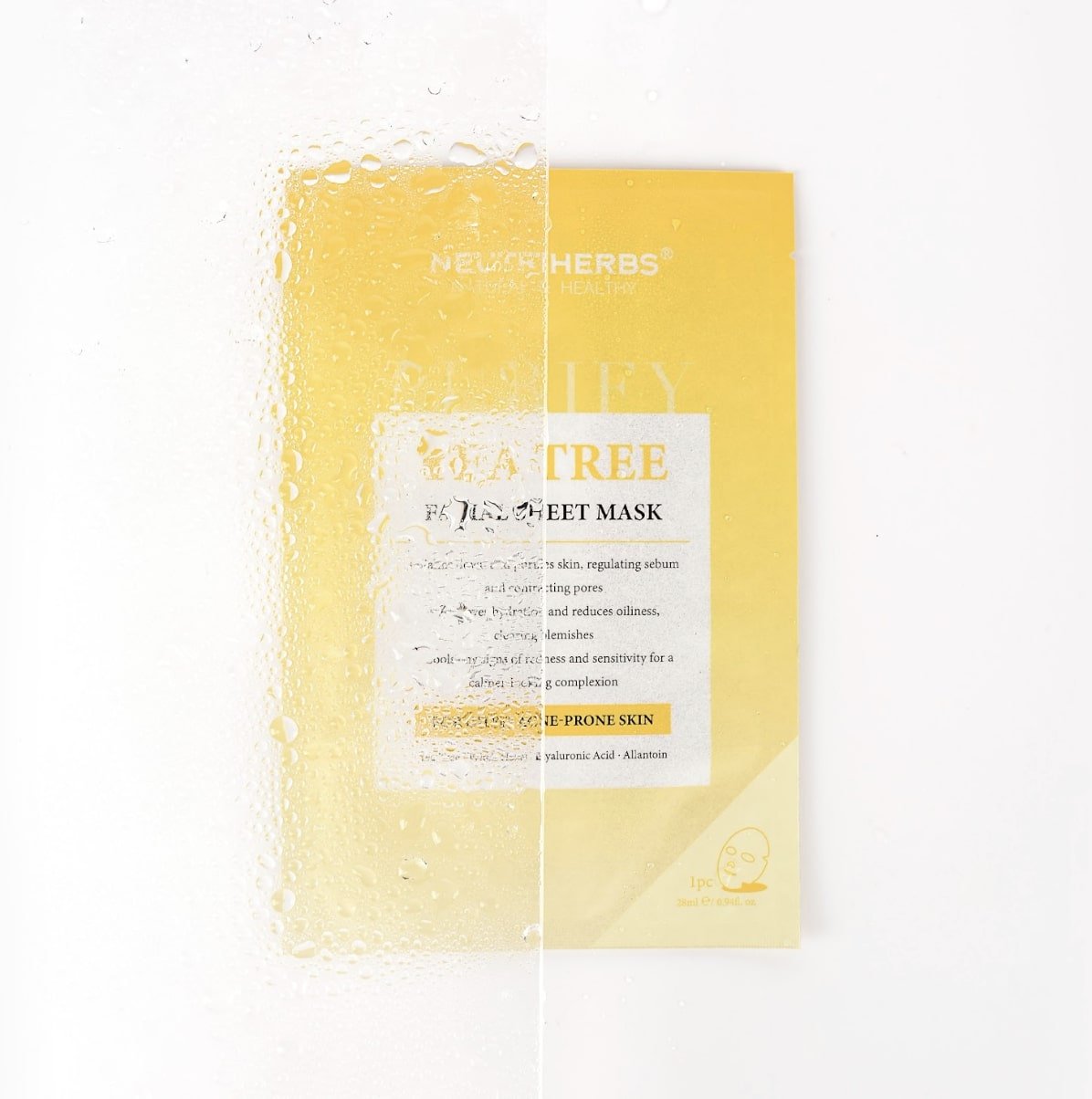 veido kaukė su arbatmedžiu